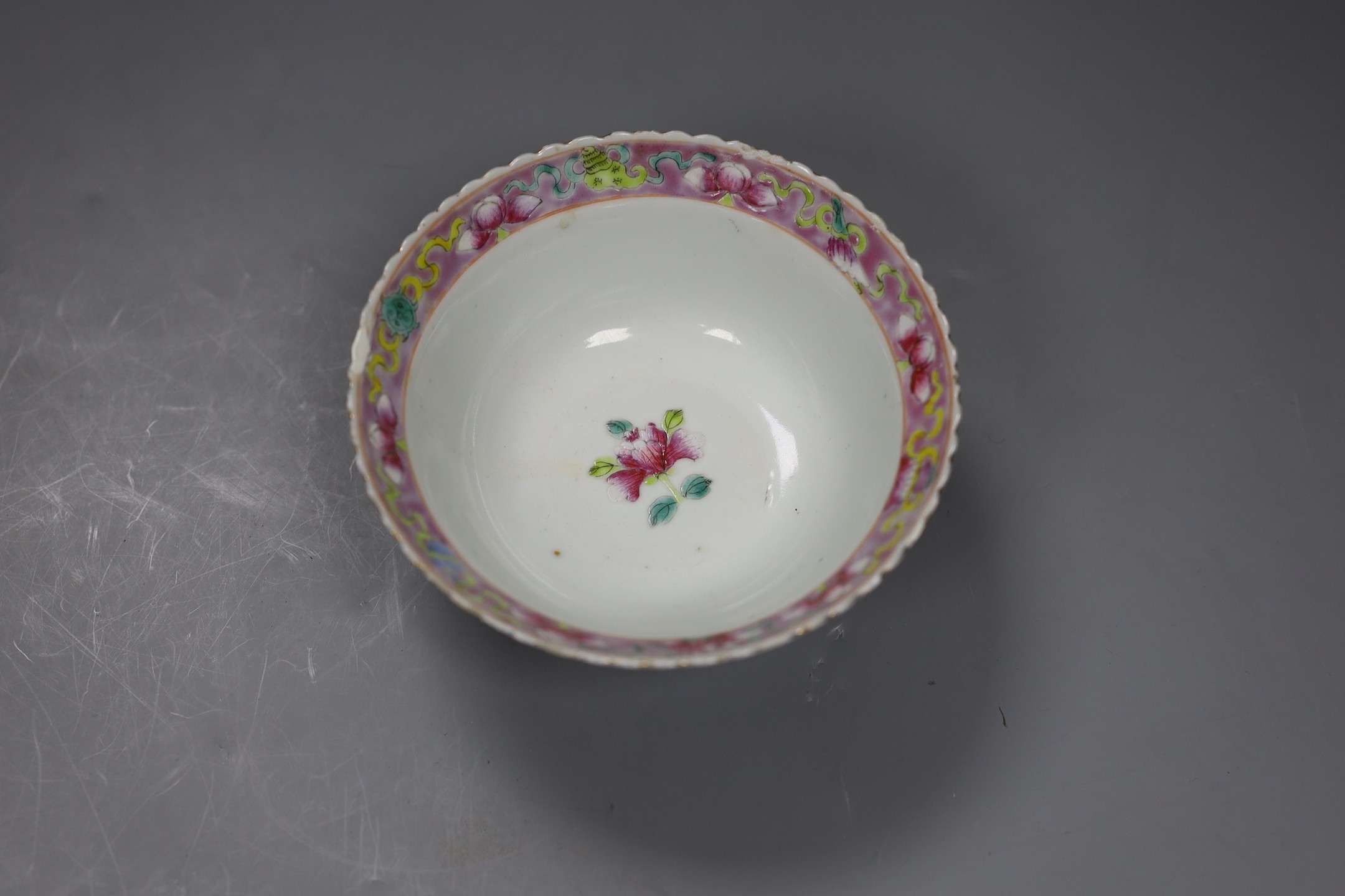A Chinese Straits famille rose bowl, late 19th century, 13.5cms diameter